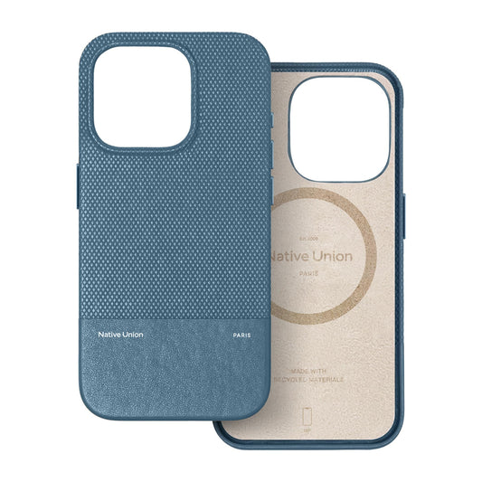 Native Union (RE)Classic Leather Case w/ Magsafe for Apple iPhone 16 Pro 6.3" 2024| Italian Leather from Recycled Materials, 6-Ft Drop & Scratch Protection, Raised Edges, Wireless Charging - Navy