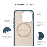Native Union (RE)Classic Leather Case w/ Magsafe for Apple iPhone 16 Pro 6.3" 2024| Italian Leather from Recycled Materials, 6-Ft Drop & Scratch Protection, Raised Edges, Wireless Charging - Navy