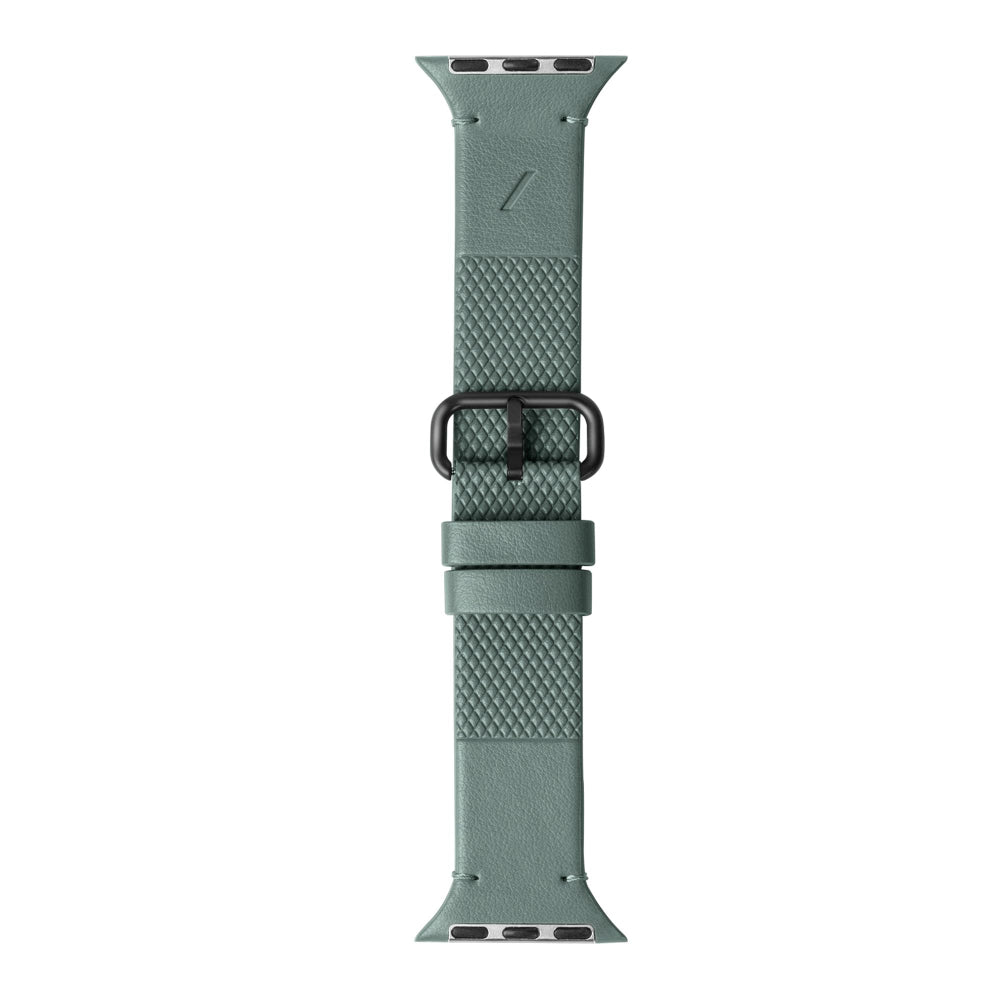 Native Union (Re)Classic Apple Watch Strap for All Series 38 / 40 / 41mm Textured Leather Band, Comfortable All-Day Wear, Eco-Friendly, Stain Resistant, Secure Attachment - Slate Green