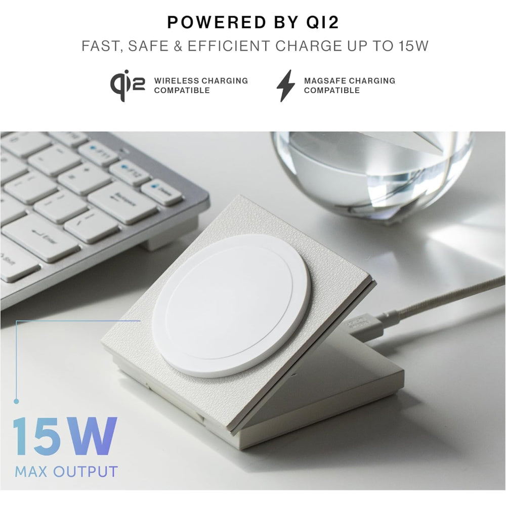 Native Union Rise Magnetic Wireless Charger| Foldable 15W Qi2 Fast Charging Stand/Pod, for Apple iPhone 16/15/14/13/12 Pro/Pro Max/Plus MagSafe, Wireless Charging Compatible Devices - Sandstone