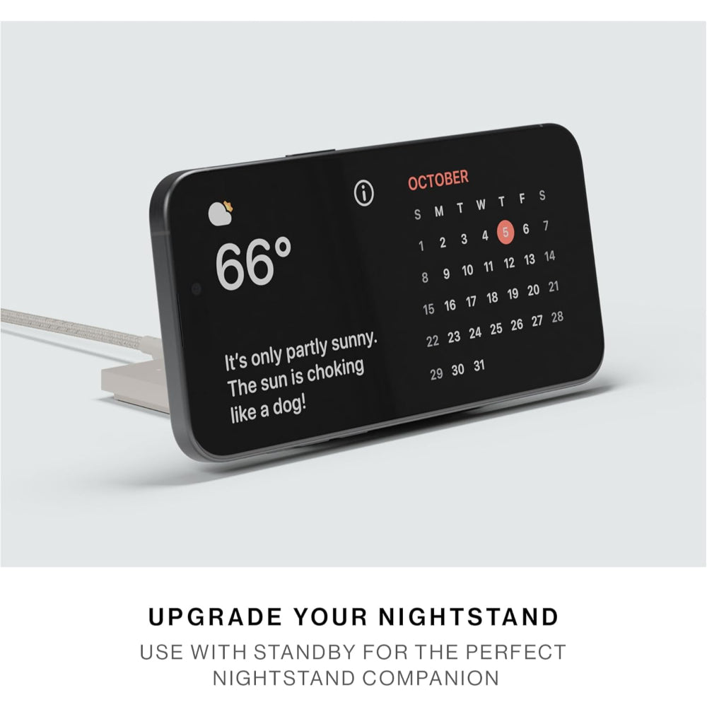 Native Union Rise Magnetic Wireless Charger| Foldable 15W Qi2 Fast Charging Stand/Pod, for Apple iPhone 16/15/14/13/12 Pro/Pro Max/Plus MagSafe, Wireless Charging Compatible Devices - Sandstone