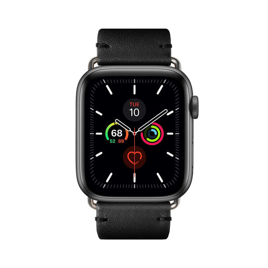 Native Union Classic Strap for Apple Watch 42/44mm – Genuine Italian Nappa Leather, Stainless Steel Hardware w/ Soft Nubuck Leather Backing, for Apple Watch SE/6/5/4/3/2/1 - Black