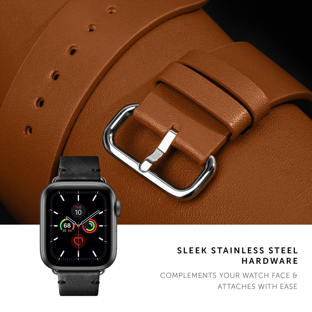 NATIVE UNION Classic Strap for Apple Watch Series 1-8 & SE 38/41mm Genuine Italian Nappa Leather - Black