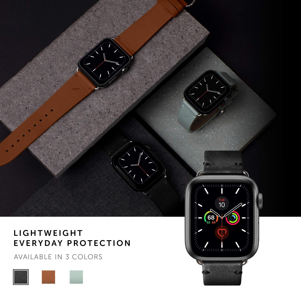 NATIVE UNION Classic Strap for Apple Watch Series 1-8 & SE 38/41mm Genuine Italian Nappa Leather - Black
