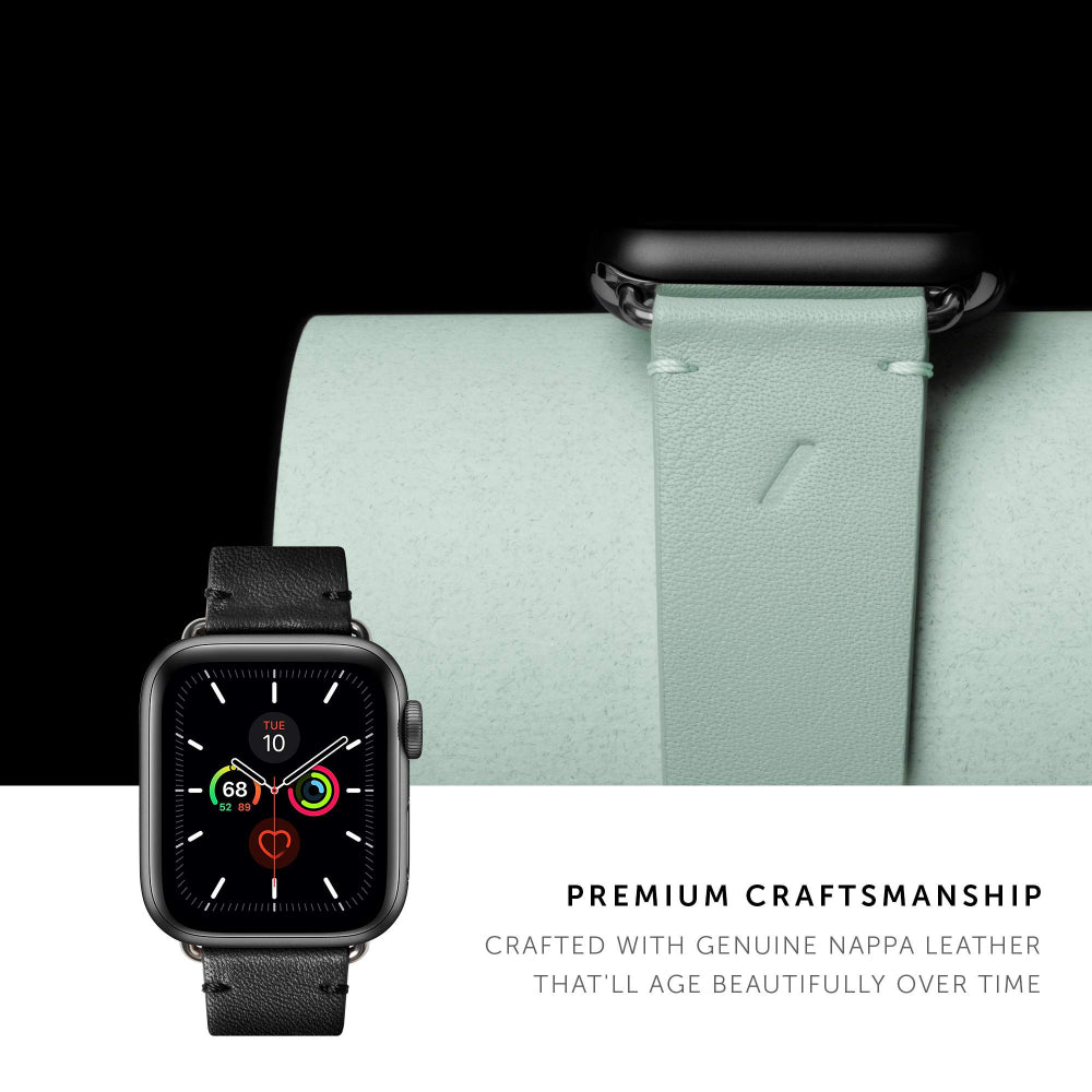 NATIVE UNION Classic Strap for Apple Watch Series 1-8 & SE 38/41mm Genuine Italian Nappa Leather - Black