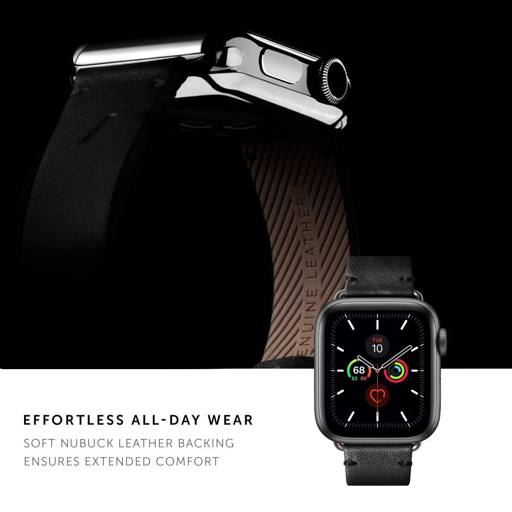 NATIVE UNION Classic Strap for Apple Watch Series 1-8 & SE 38/41mm Genuine Italian Nappa Leather - Black