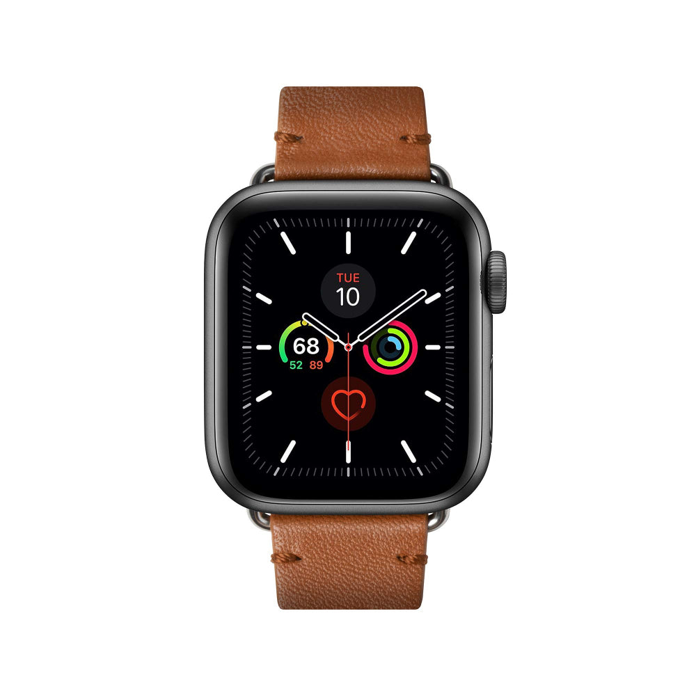 Native Union Classic Strap for Apple Watch 38/40mm – Genuine Italian Nappa Leather, Stainless Steel Hardware w/ Soft Nubuck Leather Backing, for Apple Watch SE/6/5/4/3/2/1 - Tan
