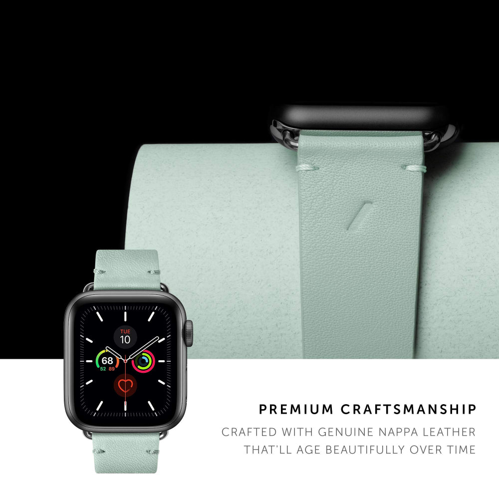 NATIVE UNION Classic Strap for Apple Watch Series 1-8 & SE 38/41mm Genuine Italian Nappa Leather - Sage