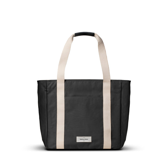 Native Union W.F.A. Tote Bag Pro 16L| Carry-All Tote Bag, LightWeight Spacious w/ Interior Pockets, Made from Recycled Materials, Padded Laptop Sleeve for 16" Laptop, Water Resistant - Black
