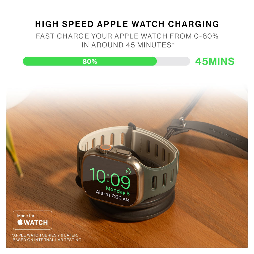 Native Union Voyage 2-In-1 Wireless Charger Black | Qi2 Magnetic Wireless Charger for iPhone, AirPods and Apple Watch Compatible Devices, Foldable Travel Charging Station, Black