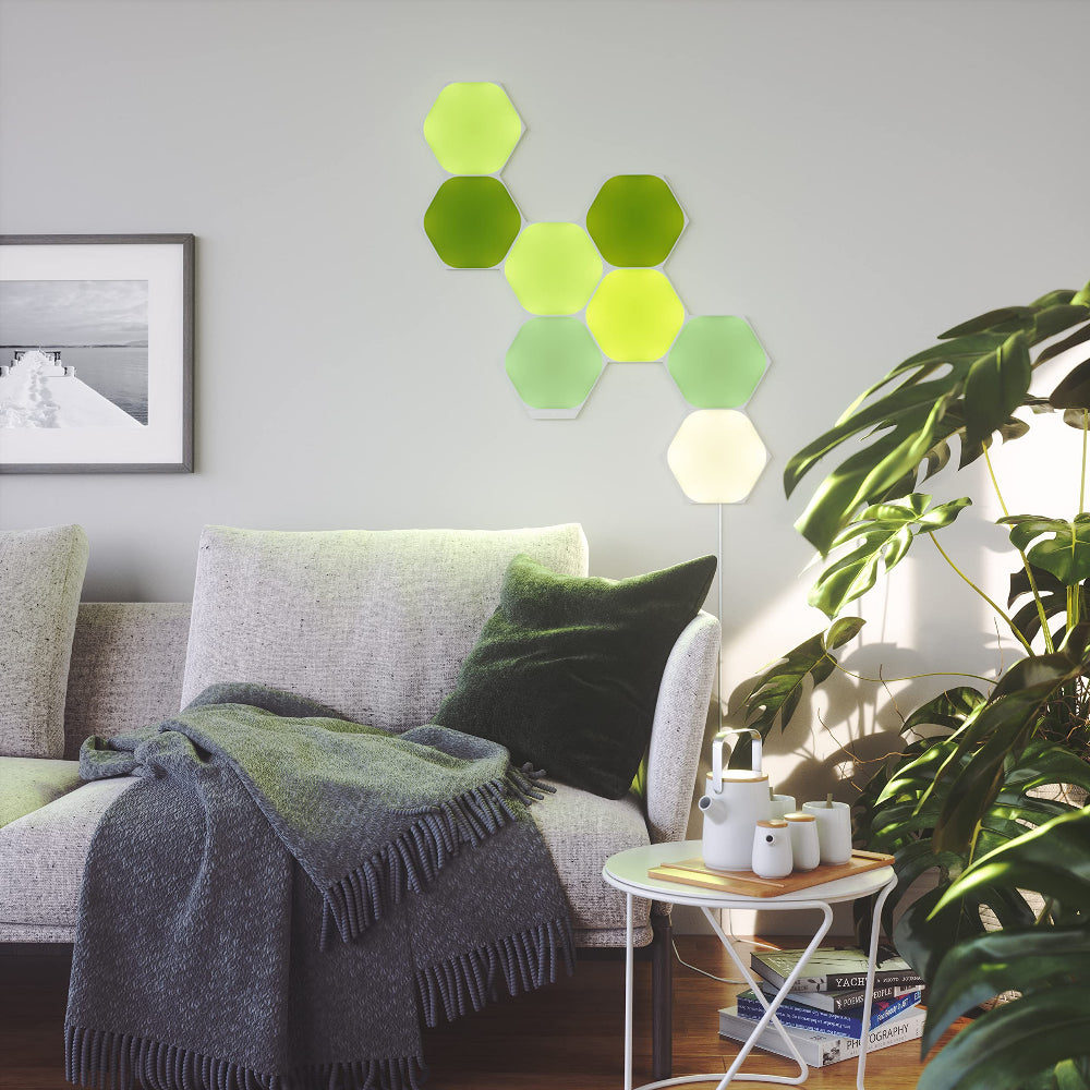 [OPEN BOX] NANOLEAF Shapes Hexagons Expansion Pack - Smart WiFi LED Panel System w/ Music Visualizer - 3 Pack - White - controller not included