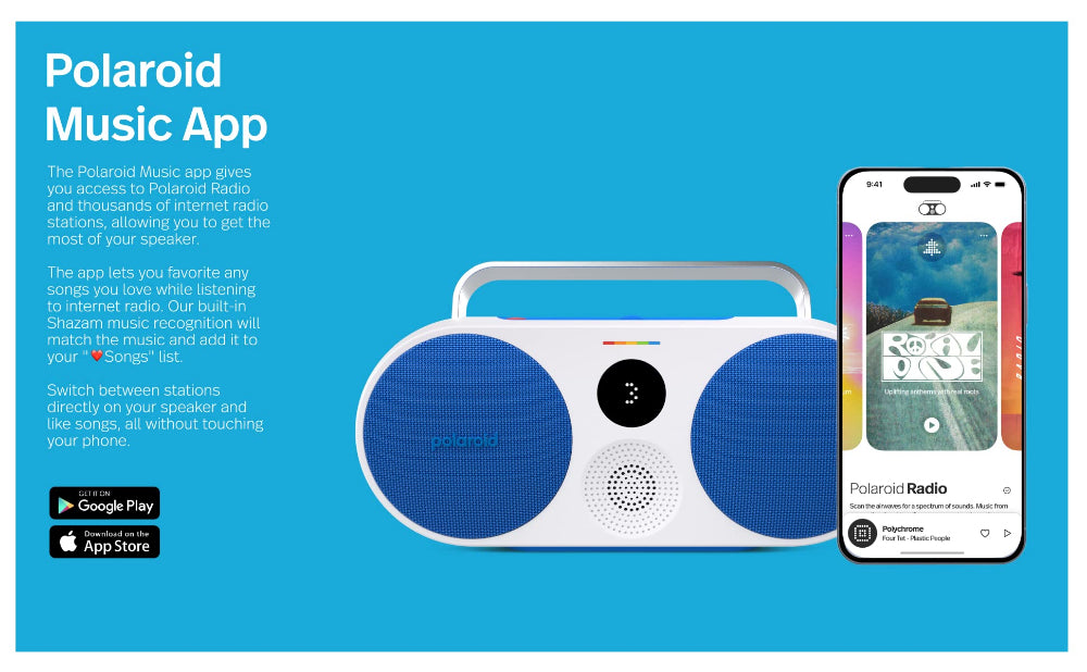 [علبة مفتوحة] مشغل موسيقى بولارويد P3، مكبر صوت لاسلكي محمول بتقنية بلوتوث - أسود وأبيض