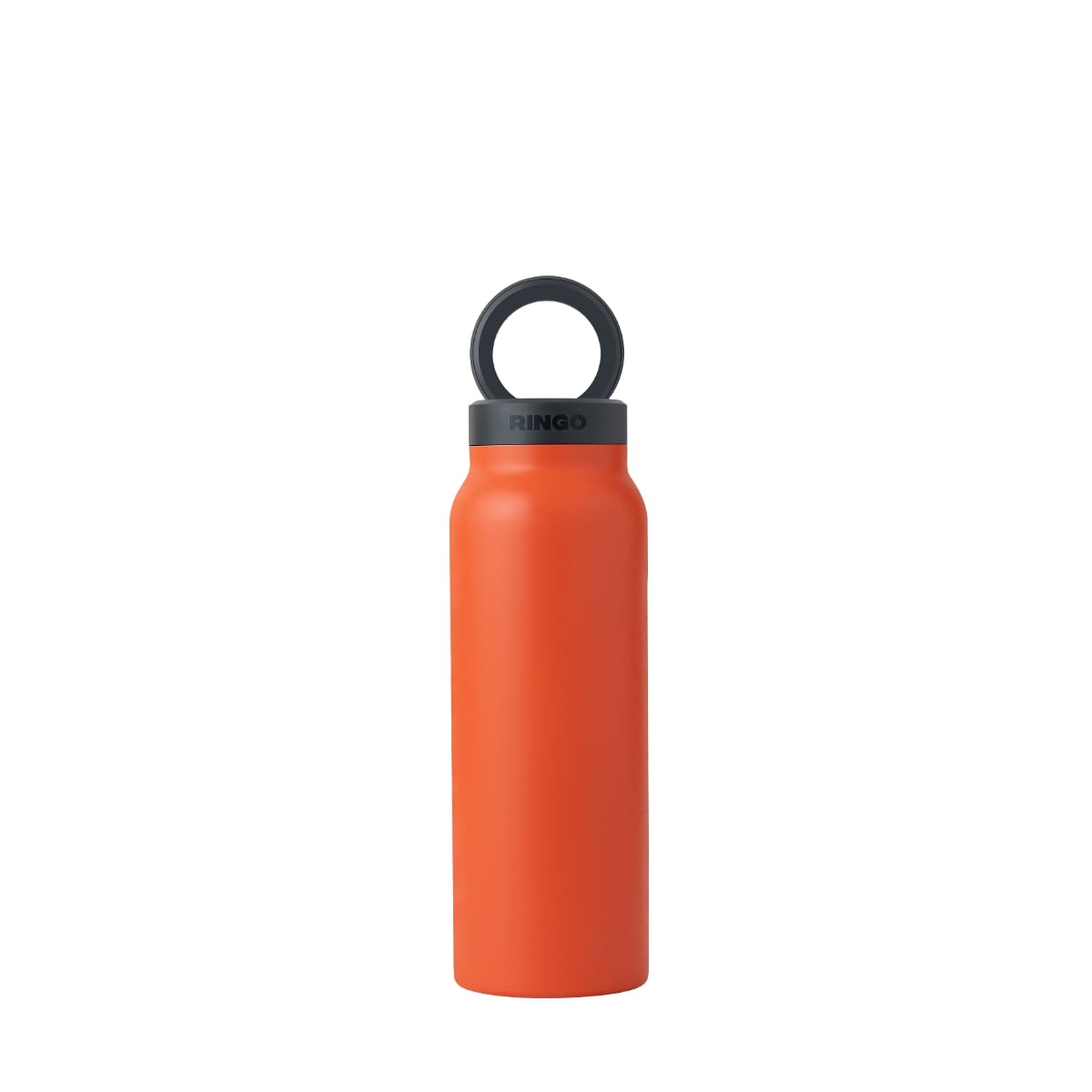 RINGO Water Bottle + Free Magnetic Booster Ring| Stainless Steel Hydration Bottle w/ Integrated MagSafe Phone Mount, 12Hrs Hot/24Hrs Cold, BPA-Free , Works w/ All Devices Android & iOS - Orange 24Oz