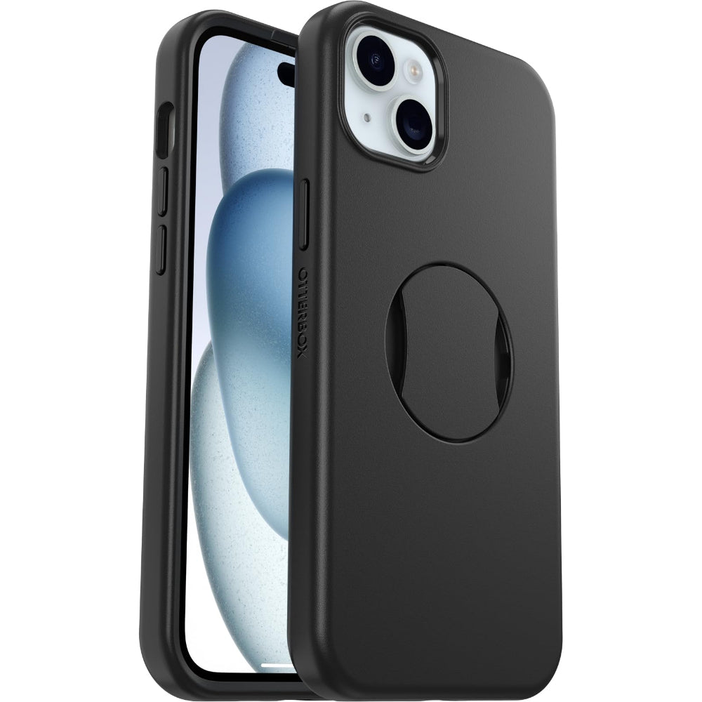 غطاء حماية OTTERBOX لهاتف iPhone 15 Plus بتقنية OtterGrip Symmetry - أسود