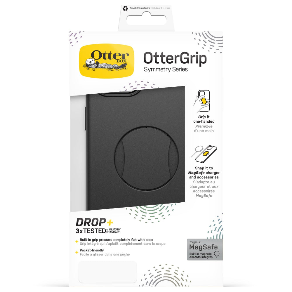 غطاء حماية OTTERBOX لهاتف iPhone 15 Plus بتقنية OtterGrip Symmetry - أسود