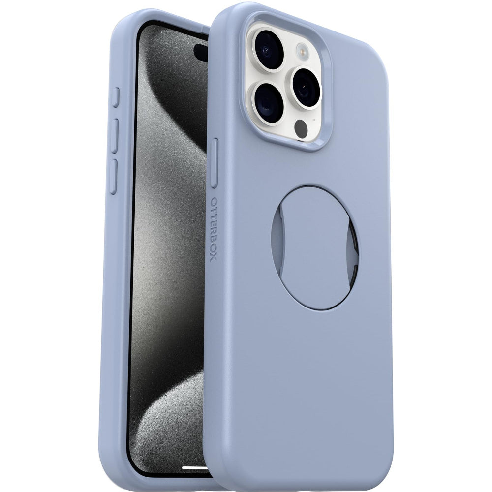 غطاء OtterBox لهاتف iPhone 15 Pro Max بتصميم OtterGrip Symmetry - أزرق
