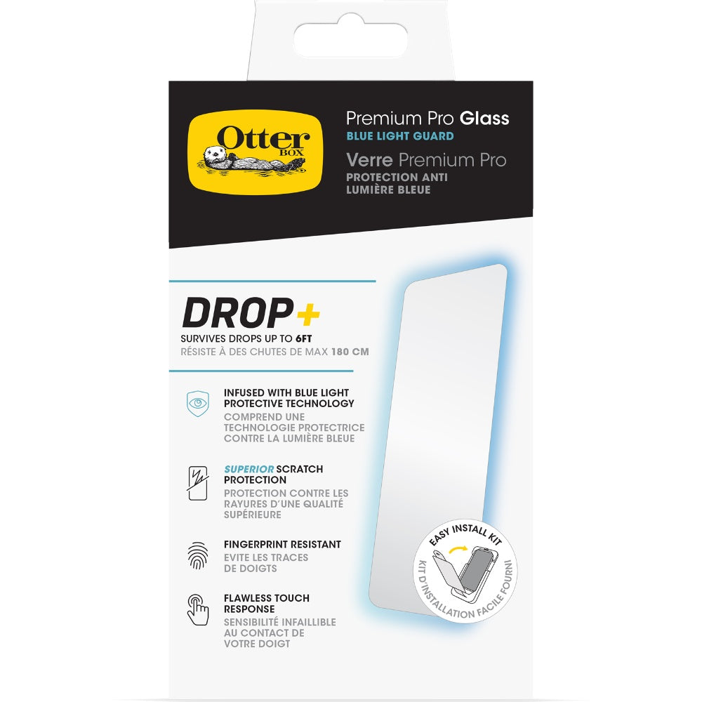 OTTERBOX iPhone 15 Pro Premium Pro Glass Antimicrobial Blue Light - Clear