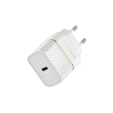 OtterBox UK Fast Wall Charger Bundle USB-C 18W PD + USB-C to USB-C Cable 1M - for Apple iPad Pro, Samsung, Nintendo Wii & Compatible USB-C Devices - White