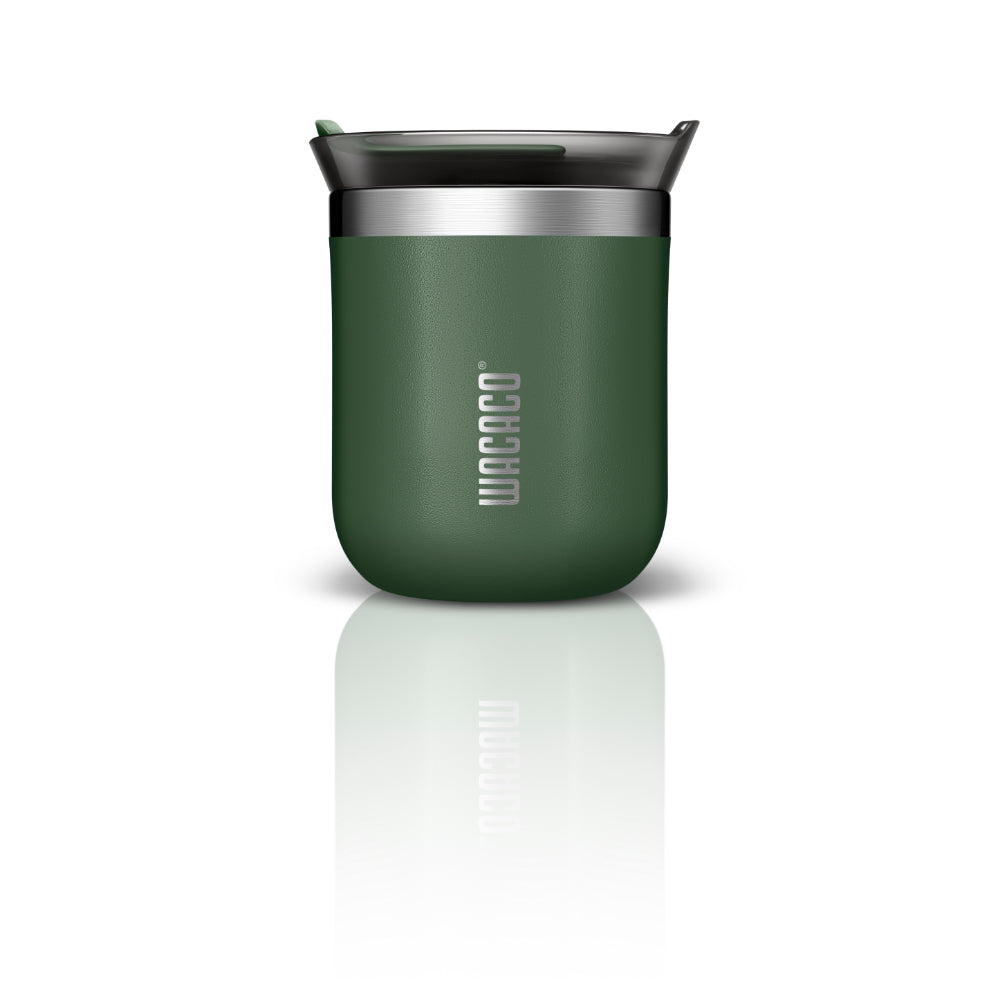 Wacaco Octaroma CLASSICO Vacuum Insulated Mug (180ml) - Double Wall Stainless Steel Coffee Travel Tumbler w/ Leakproof Drinking Lid, Reusable, Washable, BPA-Free, Hot & Cold - Green