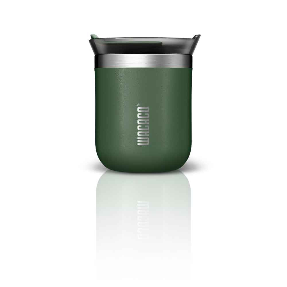 Wacaco Octaroma CLASSICO Vacuum Insulated Mug (180ml) - Double Wall Stainless Steel Coffee Travel Tumbler w/ Leakproof Drinking Lid, Reusable, Washable, BPA-Free, Hot & Cold - Green
