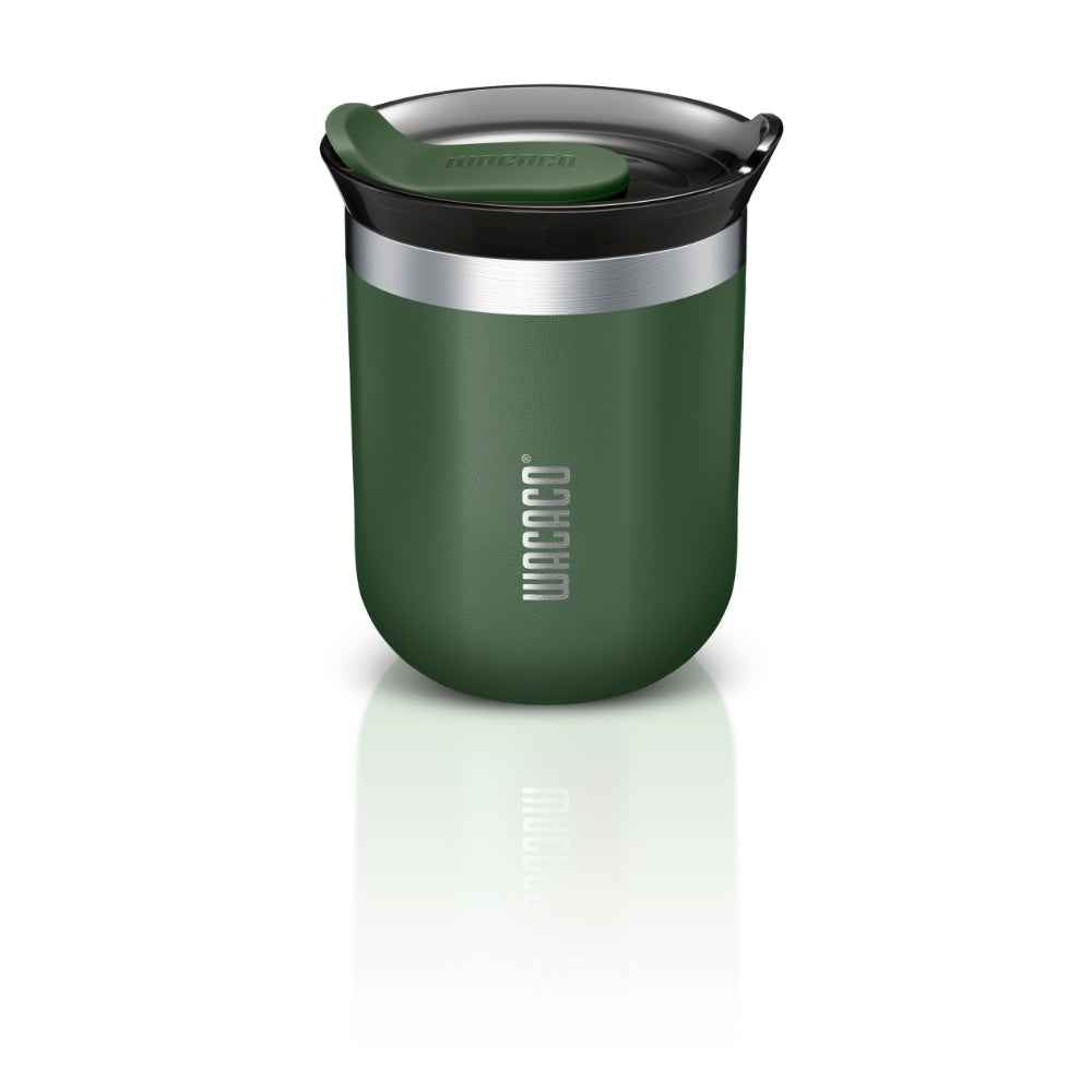Wacaco Octaroma CLASSICO Vacuum Insulated Mug (180ml) - Double Wall Stainless Steel Coffee Travel Tumbler w/ Leakproof Drinking Lid, Reusable, Washable, BPA-Free, Hot & Cold - Green