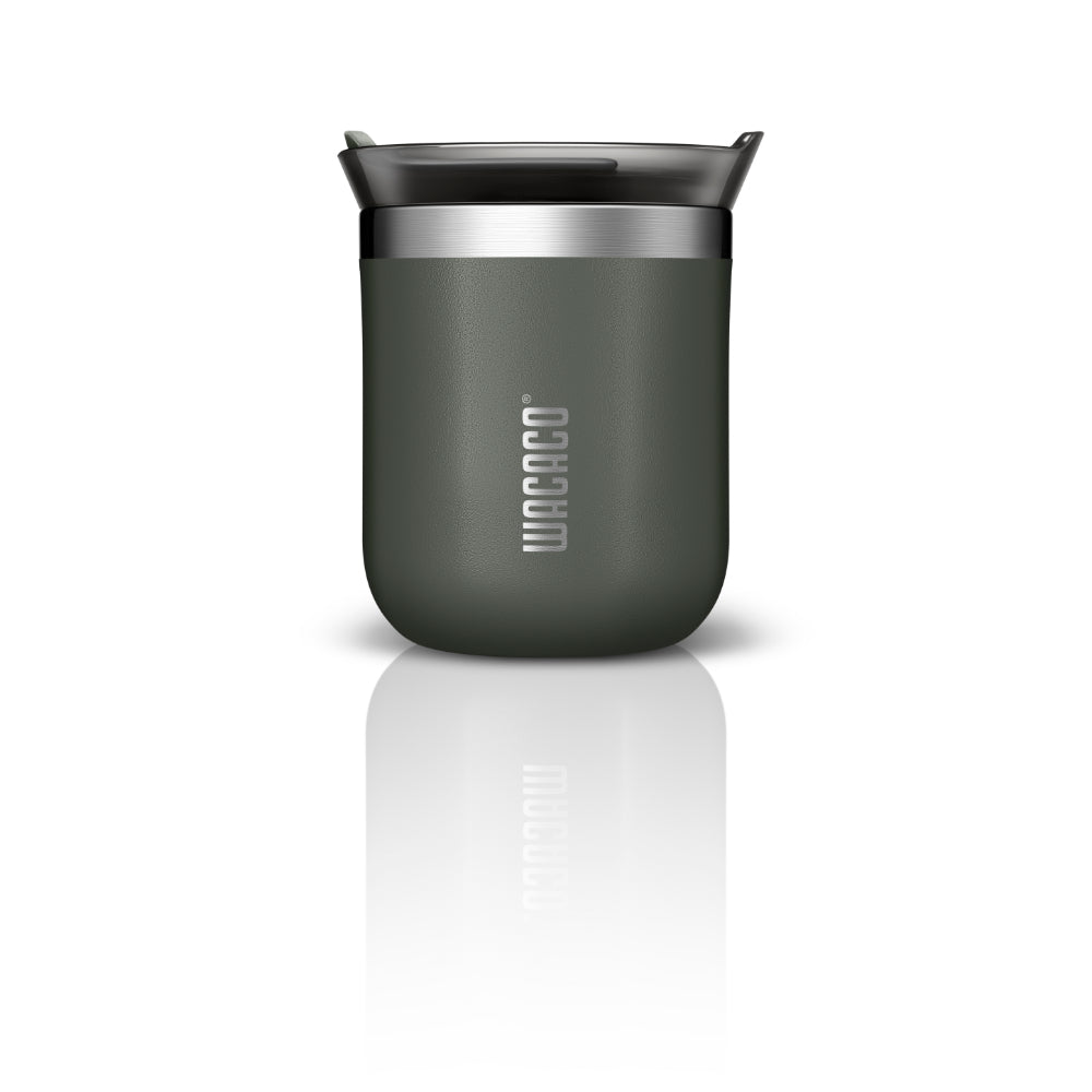 Wacaco Octaroma CLASSICO Vacuum Insulated Mug (180ml) - Double Wall Stainless Steel Coffee Travel Tumbler w/ Leakproof Drinking Lid, Reusable, Washable, BPA-Free, Hot & Cold - Grey