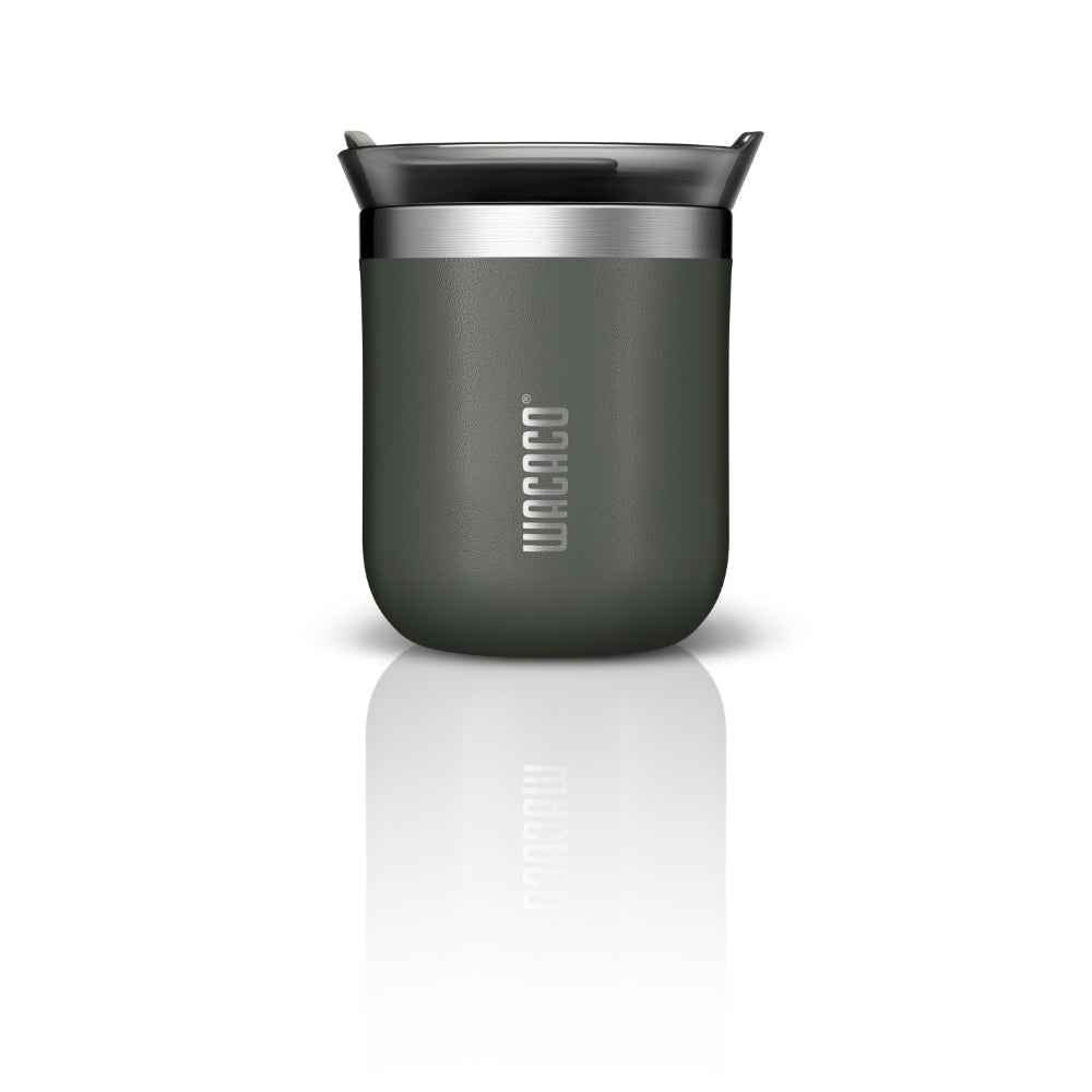 Wacaco Octaroma CLASSICO Vacuum Insulated Mug (180ml) - Double Wall Stainless Steel Coffee Travel Tumbler w/ Leakproof Drinking Lid, Reusable, Washable, BPA-Free, Hot & Cold - Grey