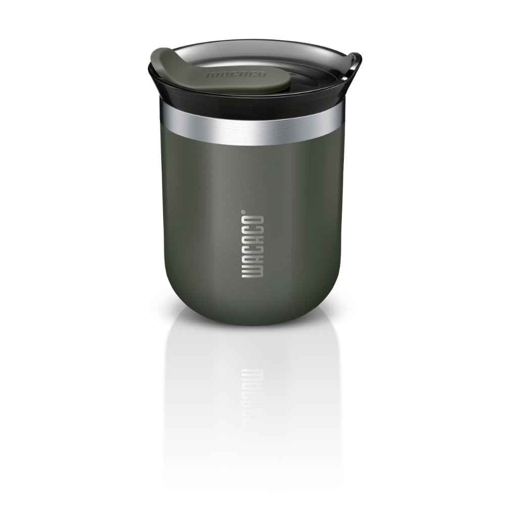 Wacaco Octaroma CLASSICO Vacuum Insulated Mug (180ml) - Double Wall Stainless Steel Coffee Travel Tumbler w/ Leakproof Drinking Lid, Reusable, Washable, BPA-Free, Hot & Cold - Grey