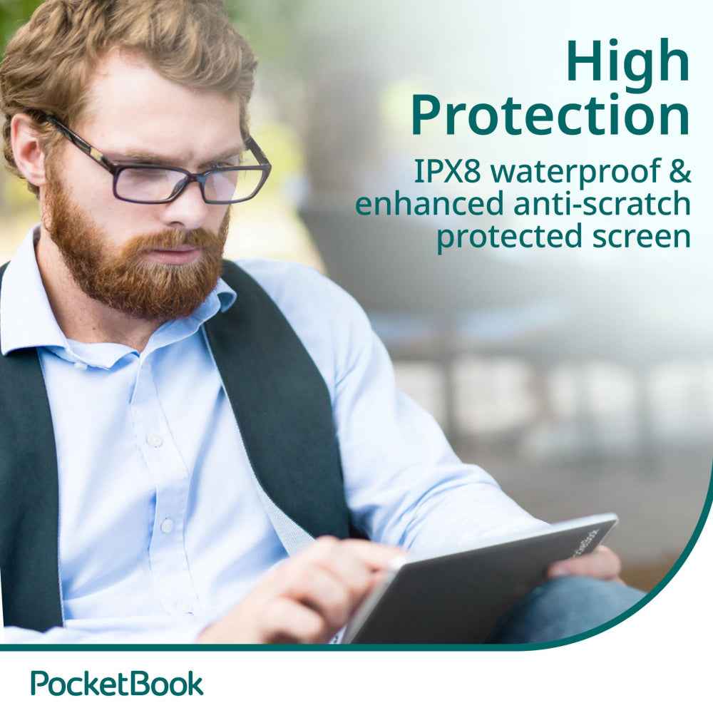 PocketBook InkPad 4 Eye-Friendly Audio & E-Book Reader Large 7.8? E-Ink Display Anti-Scratch Protection Text-to-Speech Function Bluetooth Built-in Speaker SMARTlight IPX8 Waterproof?Stardust Silver