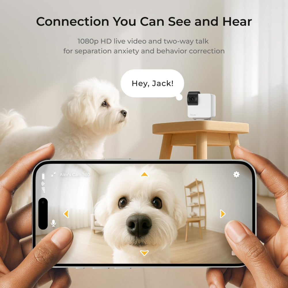Petcube Cam 360 | AI-Powered Smart HD Pet Camera - White