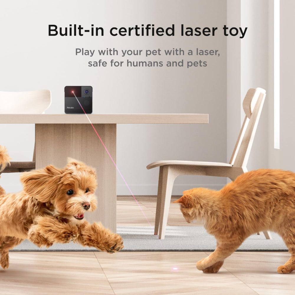 Petcube Play 2 | AI-Powered Smart HD Pet Camera w/ Laser Pointer - Grey