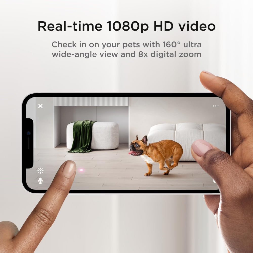 Petcube Play 2 | AI-Powered Smart HD Pet Camera w/ Laser Pointer - Grey