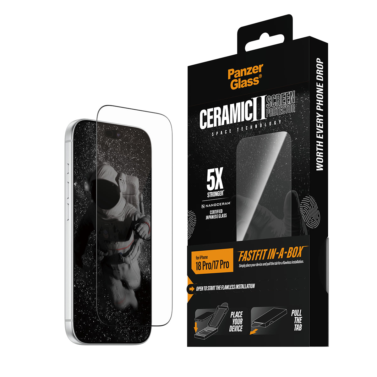 PanzerGlass iPhone 18 Pro Screen Protector 2-WAY PRIVACY | Ultra-Wide Fit, Side-View Privacy Filter, Scratch & Impact Protection, Smudge-Resistant, FastFit In-A-Box Easy Install, Privacy