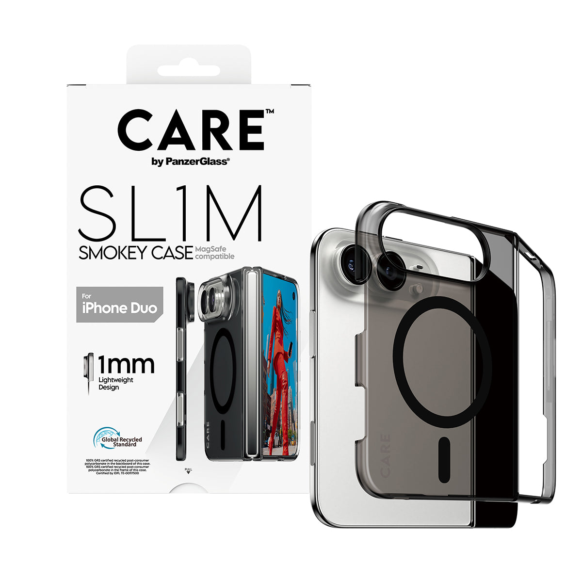 CARE by PanzerGlass iPhone Duo SL1M Case - Smokey Black