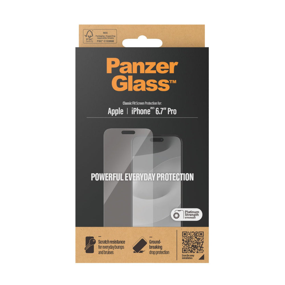 PANZERGLASS iPhone 15 Pro Max Classic Fit Screen Protector - Clear