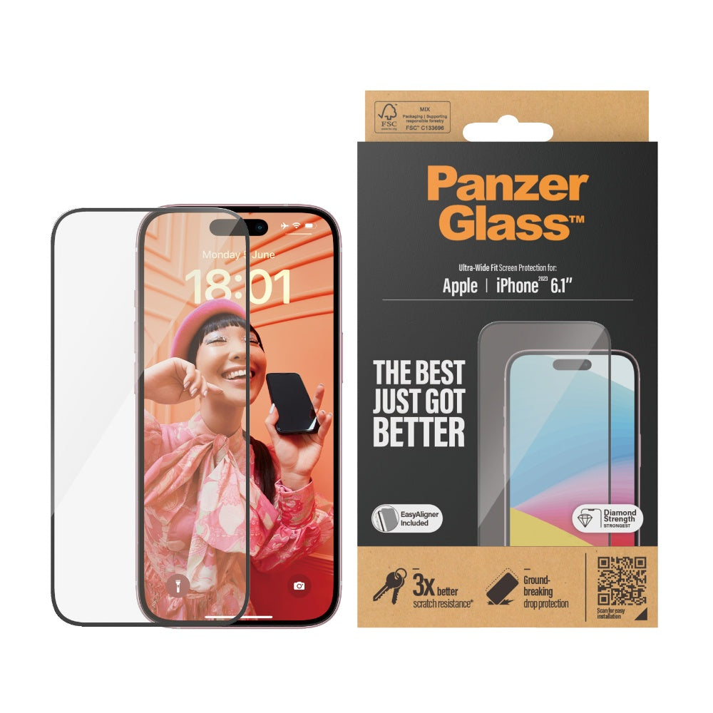 PANZERGLASS iPhone 15 - UWF Screen Protector - Clear