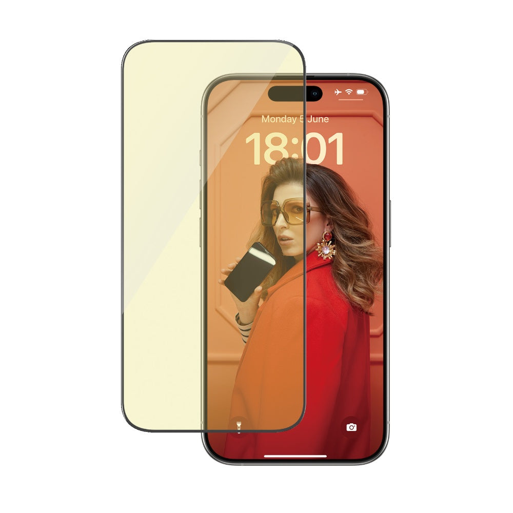 [OPEN BOX] PANZERGLASS iPhone 15 Pro - UWF Screen Protector with Anti-Reflective & Bluelight - Clear