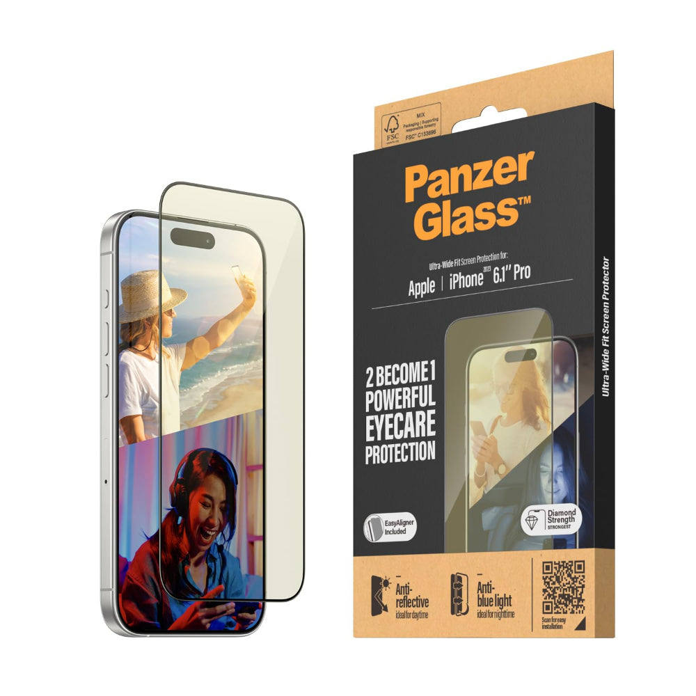 PANZERGLASS iPhone 15 Pro - UWF Screen Protector with Anti-Reflective & Bluelight - Clear