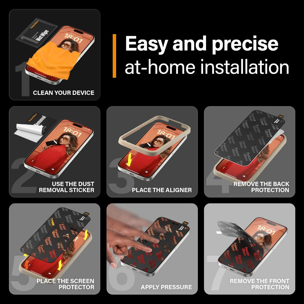 PANZERGLASS iPhone 15 Pro - UWF Screen Protector with Anti-Reflective & Bluelight - Clear