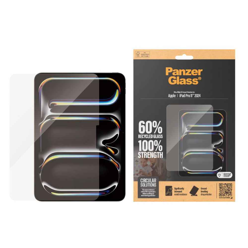 PanzerGlass Screen Protector for Apple iPad Pro 11" M4 2024| Edge to Edge Tempered Glass, Drop & Scratch Protection, Shock Resistant, Anti-FingerPrint, Easy Install - Clear