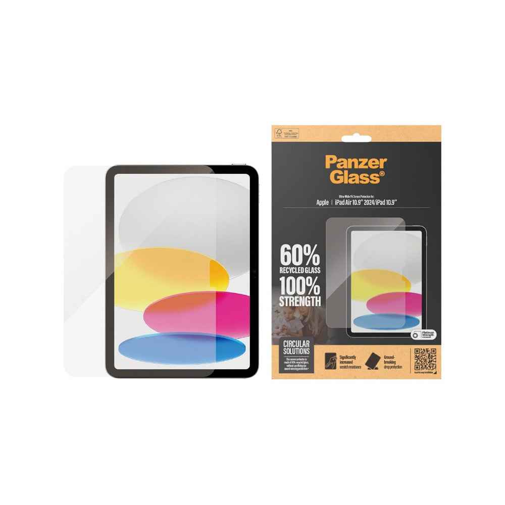 PanzerGlass Screen Protector for Apple iPad Air 11" M2 2024 / iPad 10.9" Gen10| Edge to Edge Tempered Glass, Drop & Scratch Protection, Shock Resistant, Anti-FingerPrint, Easy Install - Clear