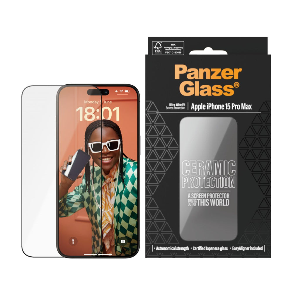 PANZERGLASS Ceramic Glass For iPhone 15 Pro Max