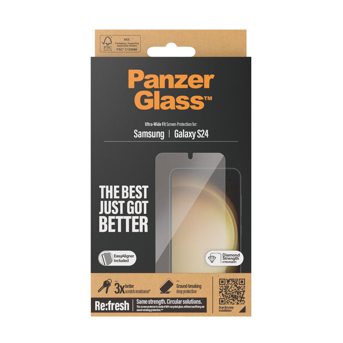 PANZERGLASS Samsung Galaxy S24 - UWF Screen Protector - Clear