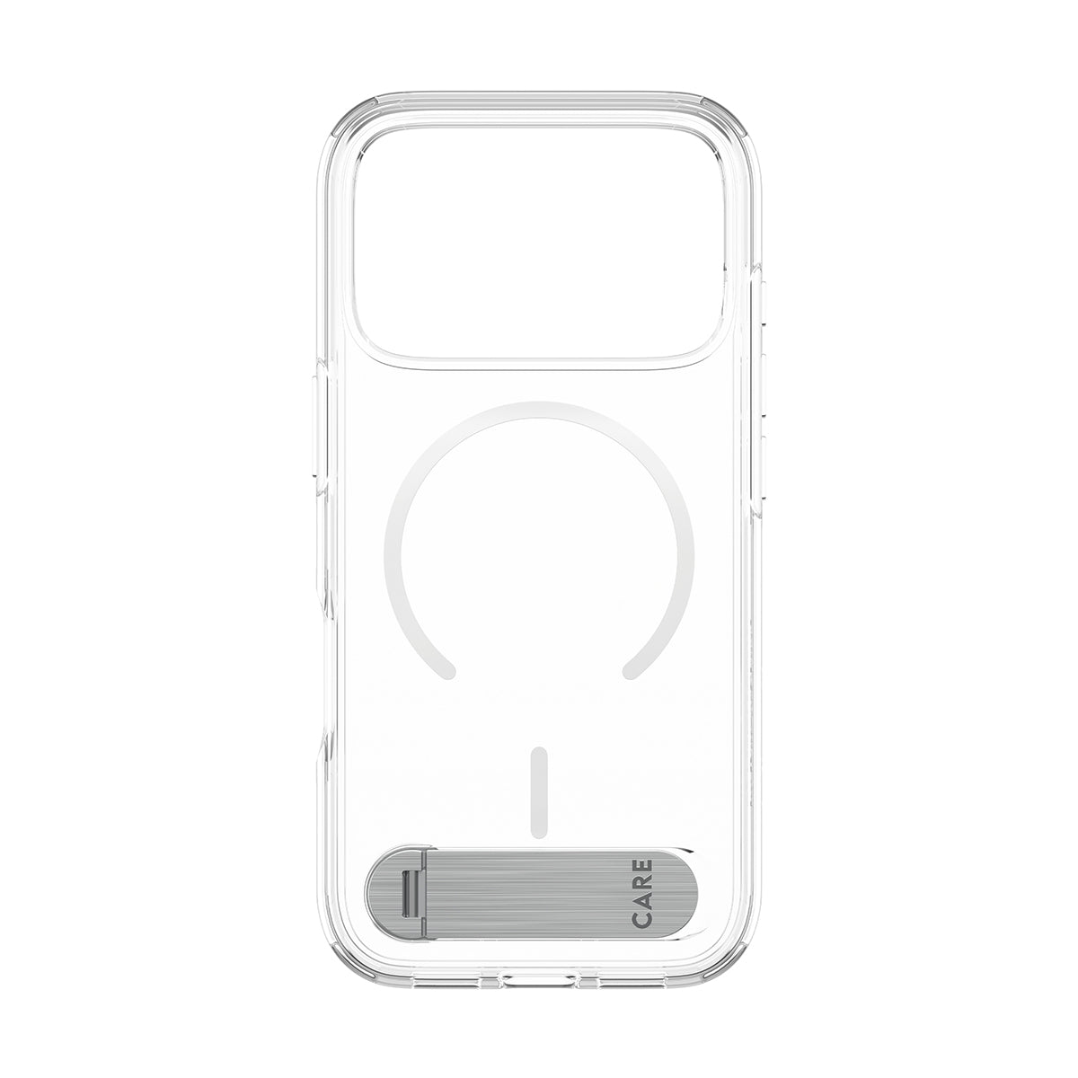 CARE by PanzerGlass iPhone 18 Pro KICKSTAND Case | MagSafe Compatible, Foldable 360° Stand, Portrait & Landscape Viewing, Drop Protection, Anti-Yellowing, Recycled Plastic - Transparent