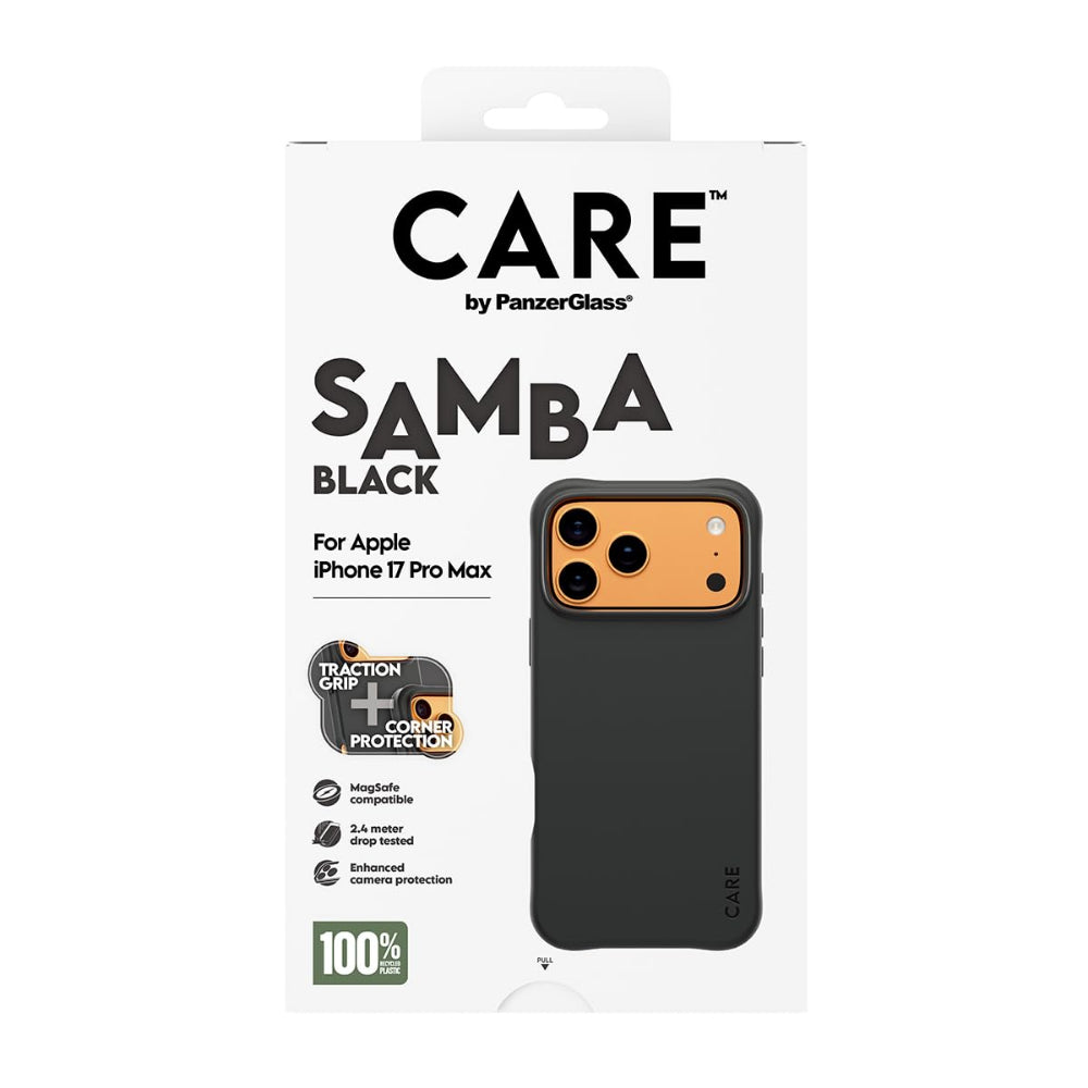 PanzerGlass iPhone 17 Pro Max MagSafe Case SAMBA, 8-Ft Drop Protection Cover, Slim Thin Profile, Raised Camera Bezel, MagSafe Compatible - Black