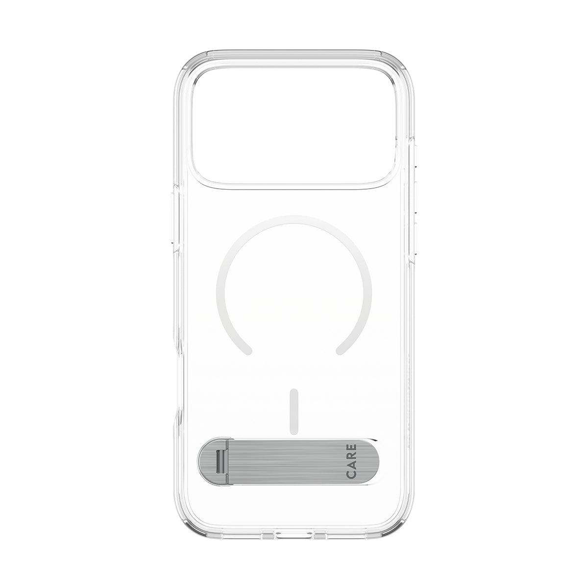 CARE by PanzerGlass iPhone 18 Pro Max KICKSTAND Case | MagSafe Compatible, Foldable 360° Stand, Portrait & Landscape Viewing, Drop Protection, Anti-Yellowing, Recycled Plastic - Transparent