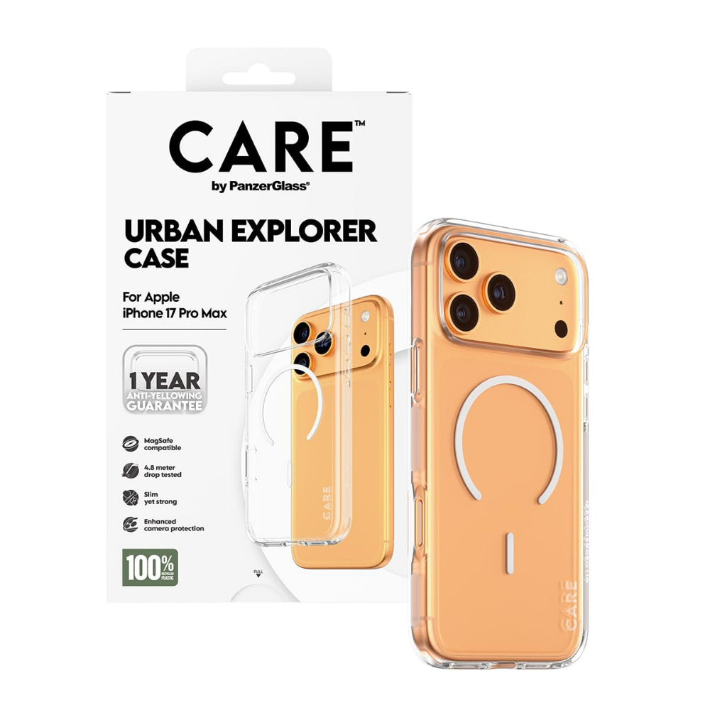 PanzerGlass iPhone 17 Pro Max MagSafe Case Urban Explorer, 15-Ft Drop Protection Cover, Anti-Yellowing, Slim Profile, Raised Camera Bezel, MagSafe Compatible - White MagSafe Ring