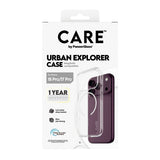 CARE by PanzerGlass iPhone 18 Pro URBAN EXPORER Case | MagSafe Compatible, Strong Drop Protection, Slim Protective Design, Recycled Plastic, Raised Camera & Screen Edges - White/Transparent