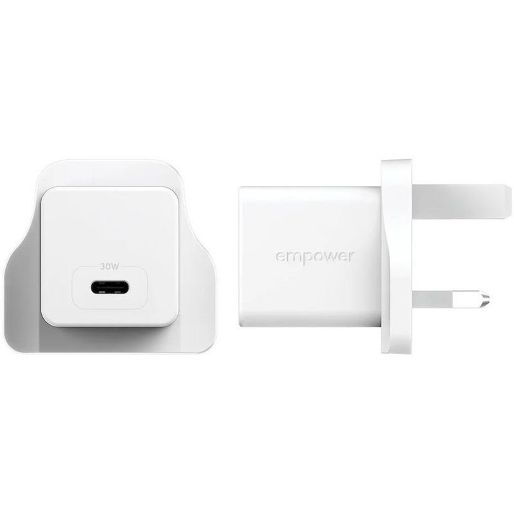 PanzerGlass Wall Charger Type C 35W EMPOWER, Single Port 1x USB-C, Fast Hi-Speed GAN Charging, MacBook Air, Laptop, Tablet, iPhone, Samsung, UK Plug, Silver White