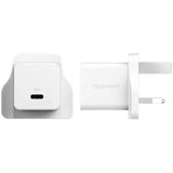PanzerGlass Wall Charger Type C 35W EMPOWER, Single Port 1x USB-C, Fast Hi-Speed GAN Charging, MacBook Air, Laptop, Tablet, iPhone, Samsung, UK Plug, Silver White